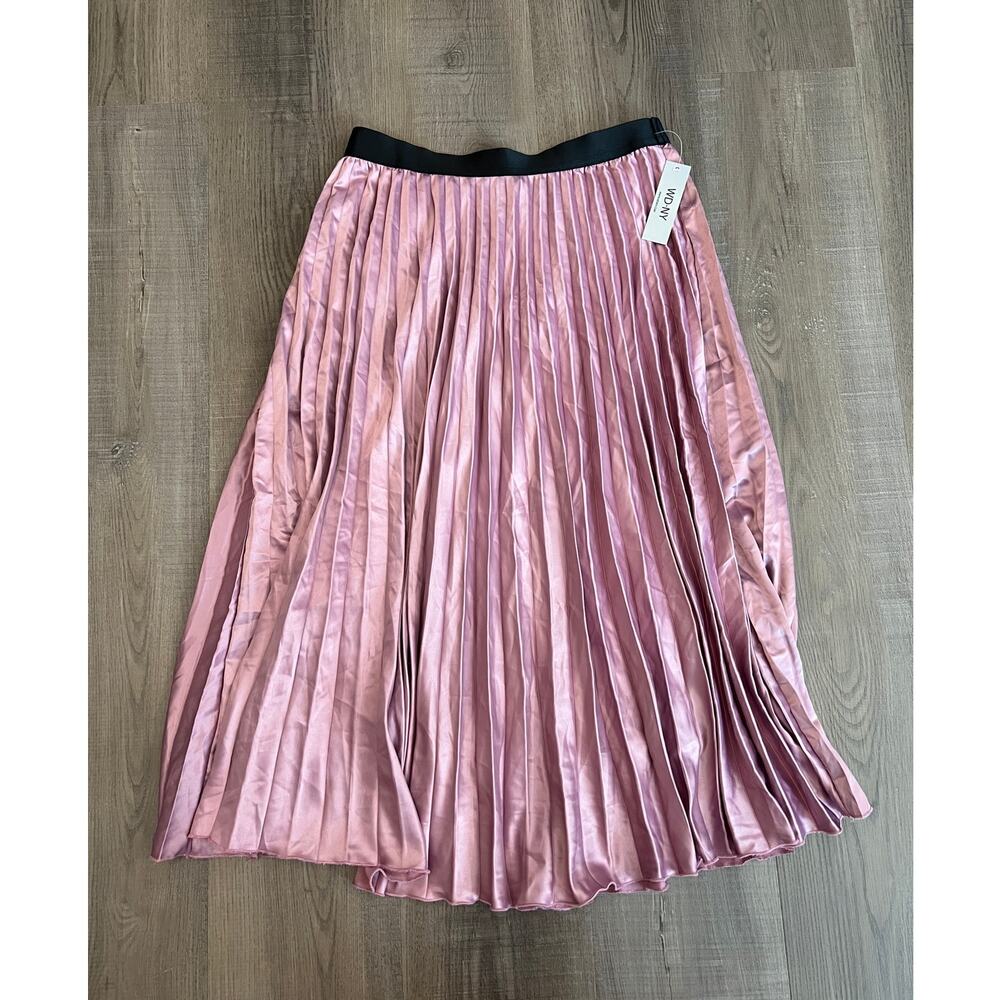 NWT WD.NY Purple Pleated Midi Skirt